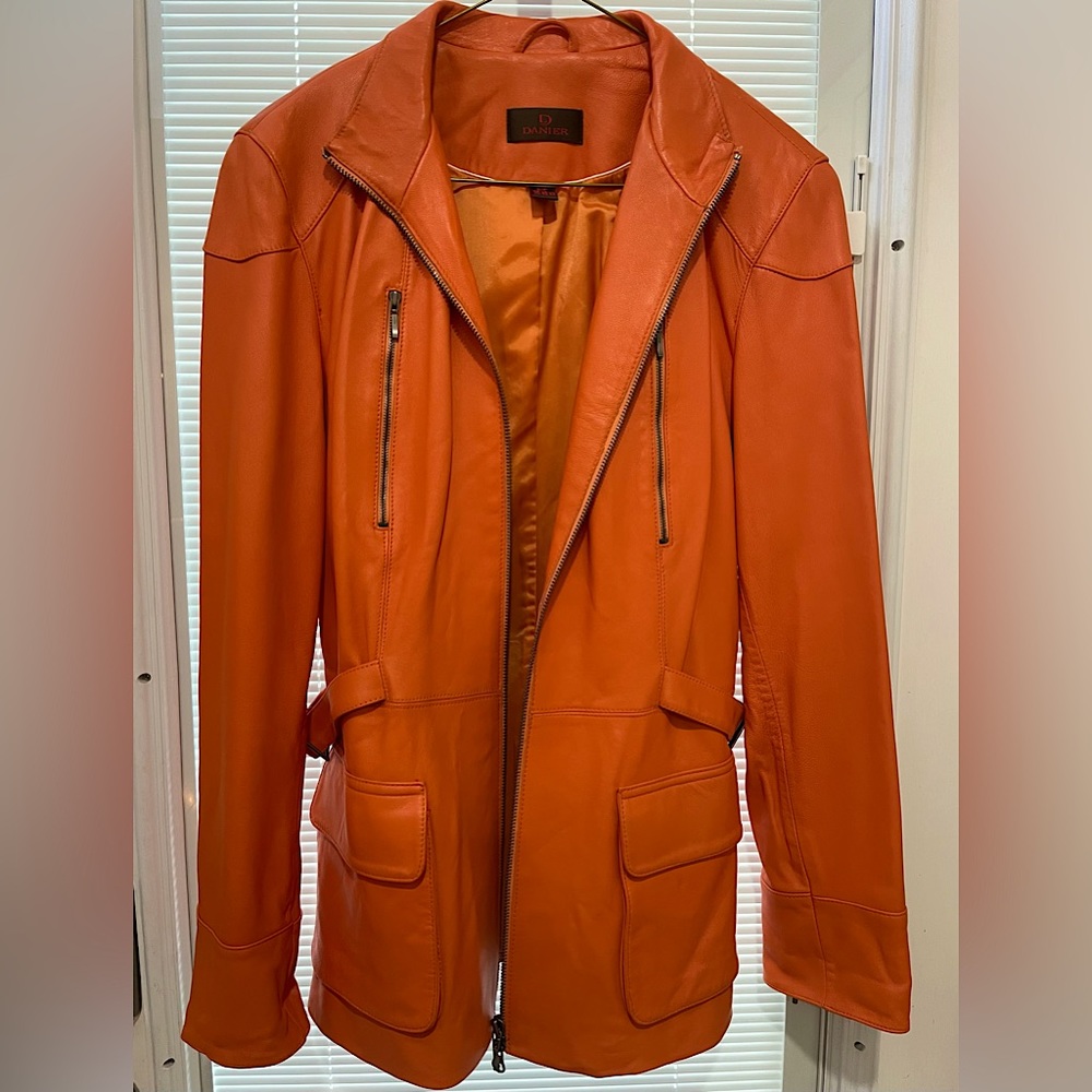 Vintage Orange Danier Leather Jacket